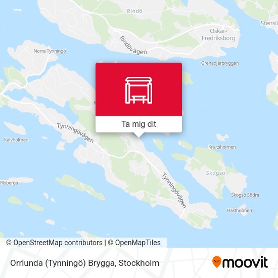 Orrlunda (Tynningö) Brygga karta