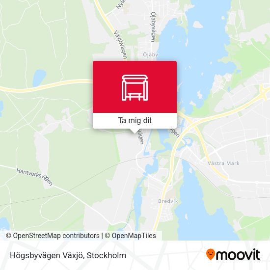 Högsbyvägen Växjö karta