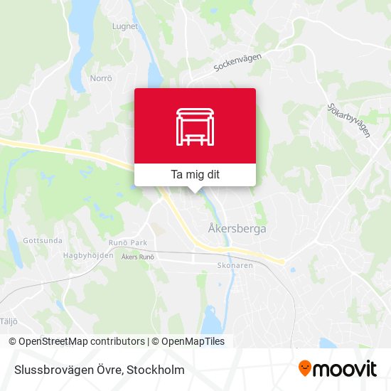 Slussbrovägen Övre karta