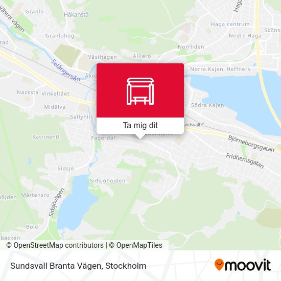 Sundsvall Branta Vägen karta