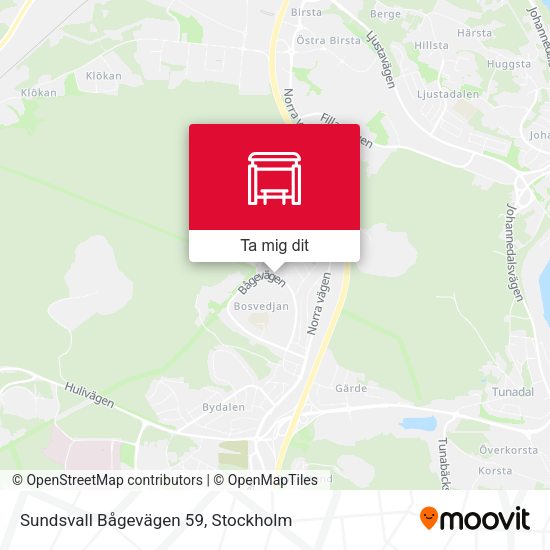Sundsvall Bågevägen 59 karta