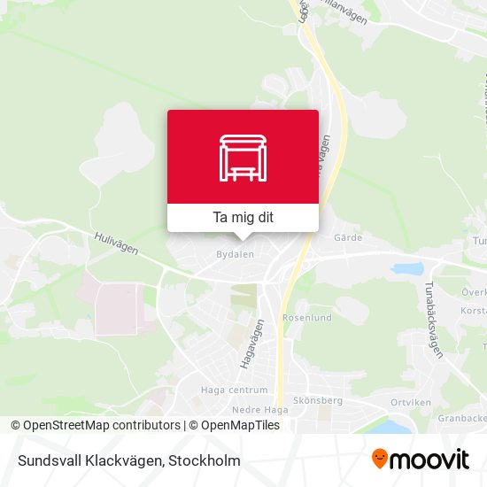 Sundsvall Klackvägen karta