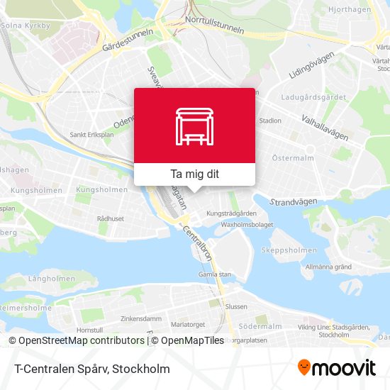 T-Centralen Spårv karta