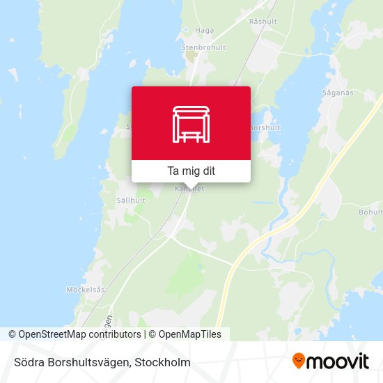 Södra Borshultsvägen karta