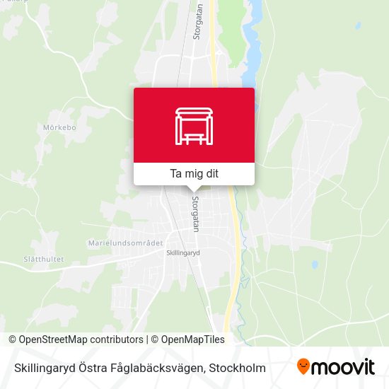 Skillingaryd Östra Fåglabäcksvägen karta