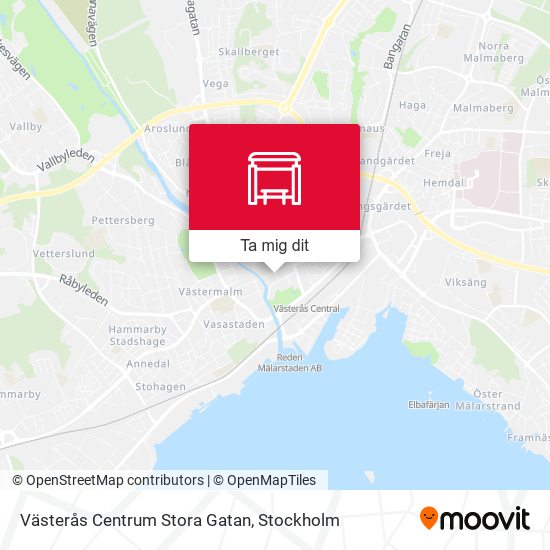 Västerås Centrum Stora Gatan karta