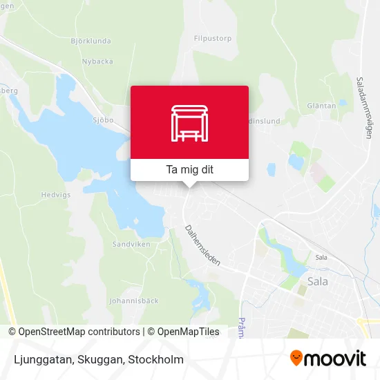 Ljunggatan, Skuggan karta