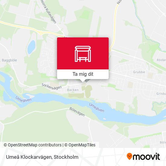 Umeå Klockarvägen karta