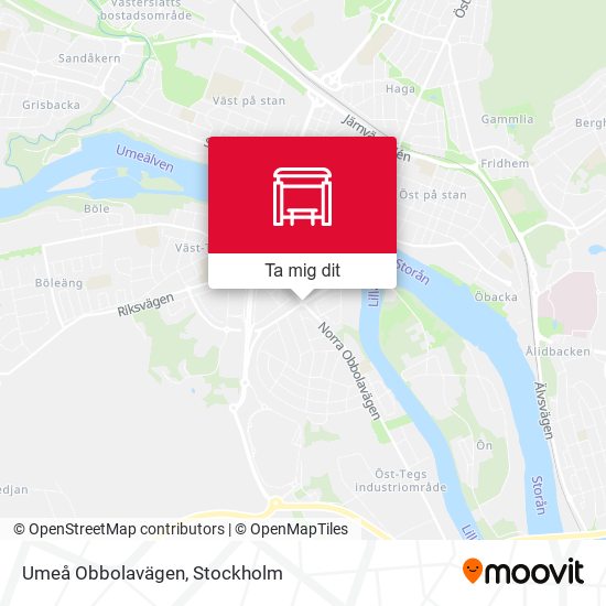 Umeå Obbolavägen karta