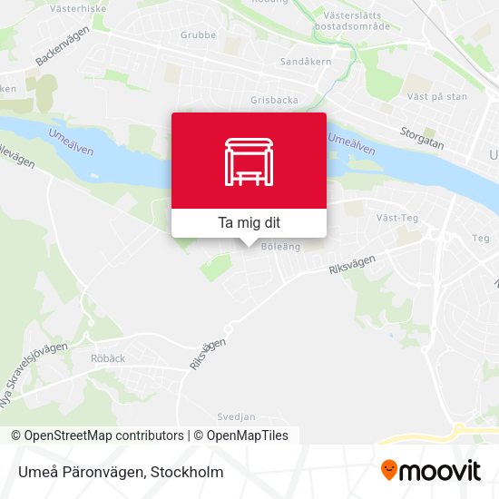 Umeå Päronvägen karta