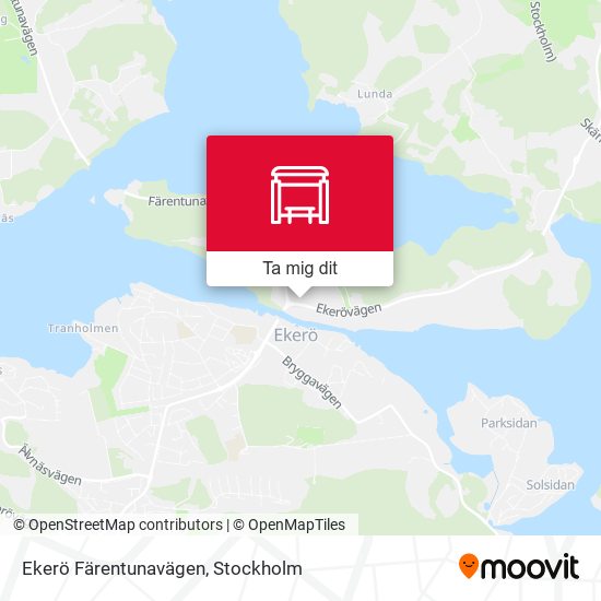 Ekerö Färentunavägen karta