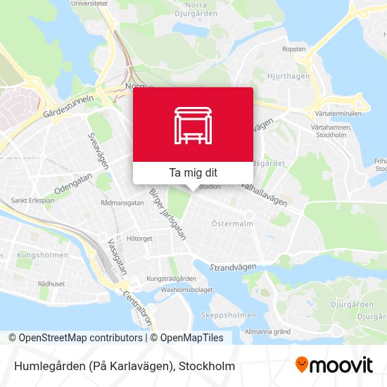 Humlegården (På Karlavägen) stopp - Linjer, tidtabeller och biljettpriser