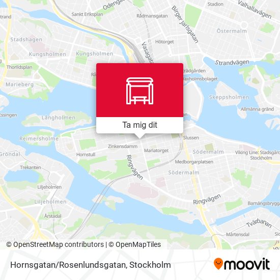 Hornsgatan/Rosenlundsgatan karta