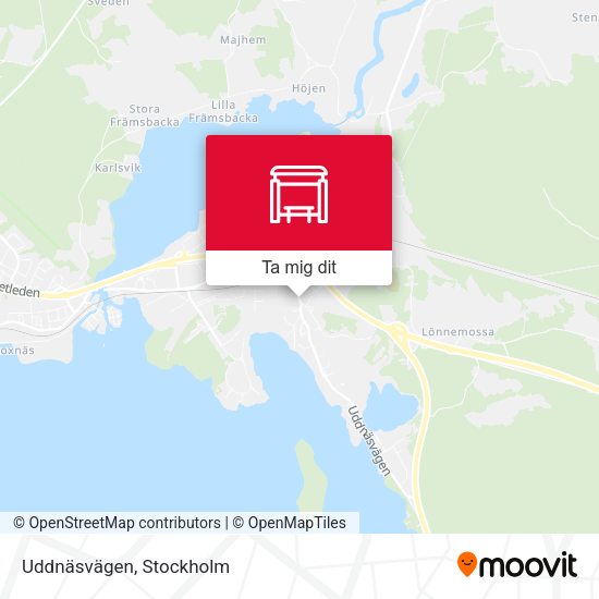 Uddnäsvägen karta