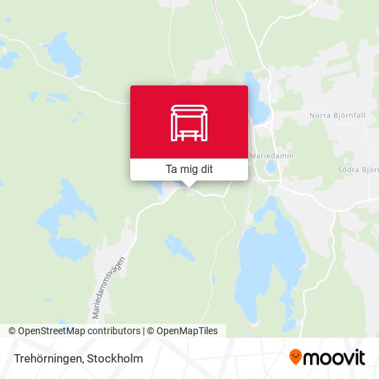 Trehörningen karta