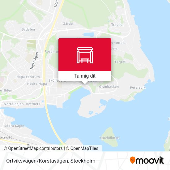 Ortviksvägen/Korstavägen karta
