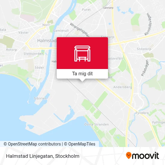Halmstad Linjegatan karta
