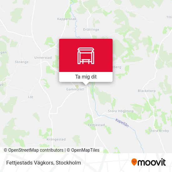 Fettjestads Vägkors karta