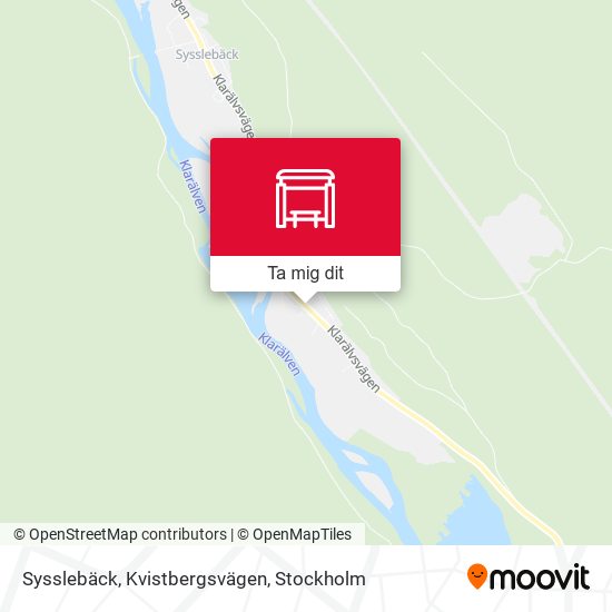 Sysslebäck, Kvistbergsvägen karta