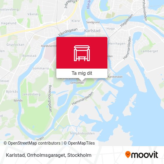 Karlstad, Orrholmsgaraget karta