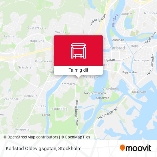 Karlstad Oldevigsgatan karta