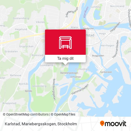 Karlstad, Mariebergsskogen karta
