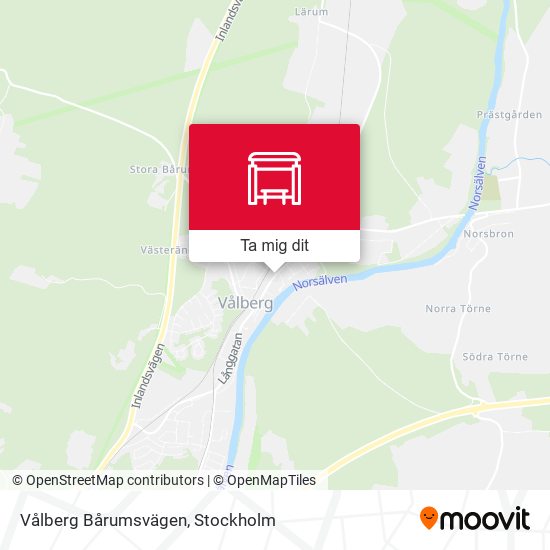 Vålberg Bårumsvägen karta