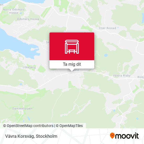 Vävra Korsväg karta