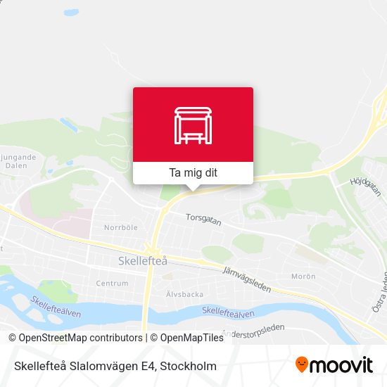 Skellefteå Slalomvägen E4 karta