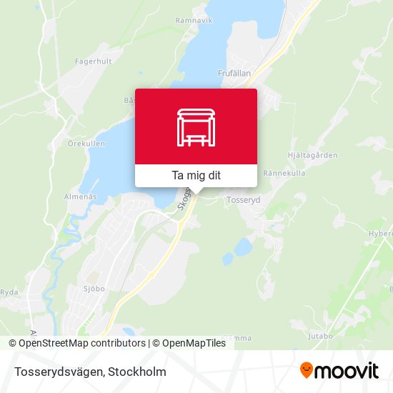 Tosserydsvägen karta