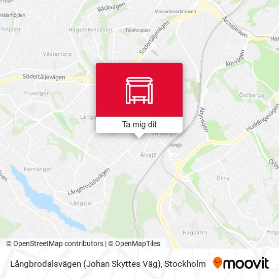 Långbrodalsvägen (Johan Skyttes Väg) karta