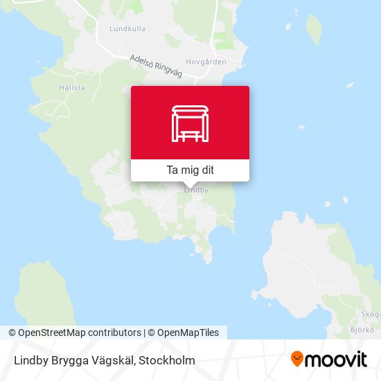 Lindby Brygga Vägskäl karta