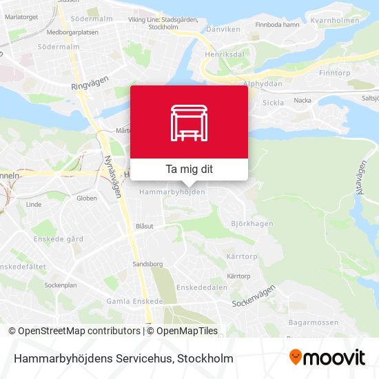 Hammarbyhöjdens Servicehus karta