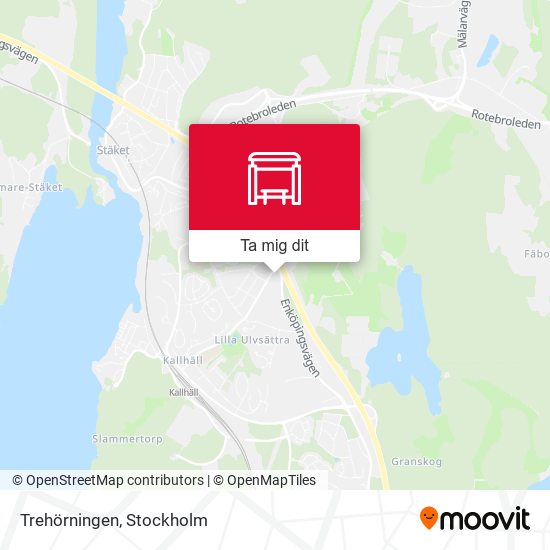 Trehörningen karta