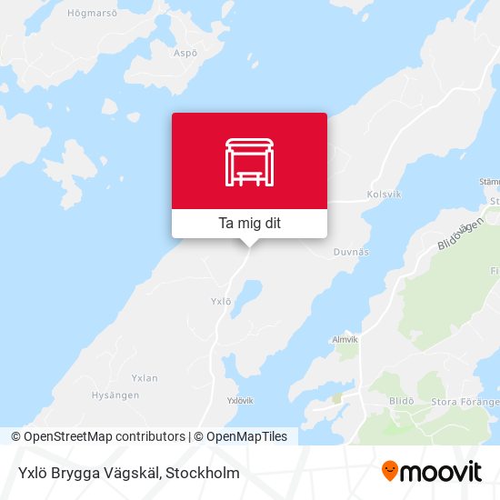 Yxlö Brygga Vägskäl karta