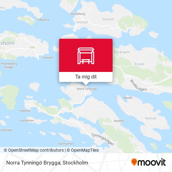 Norra Tynningö Brygga karta