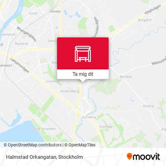 Halmstad Orkangatan karta