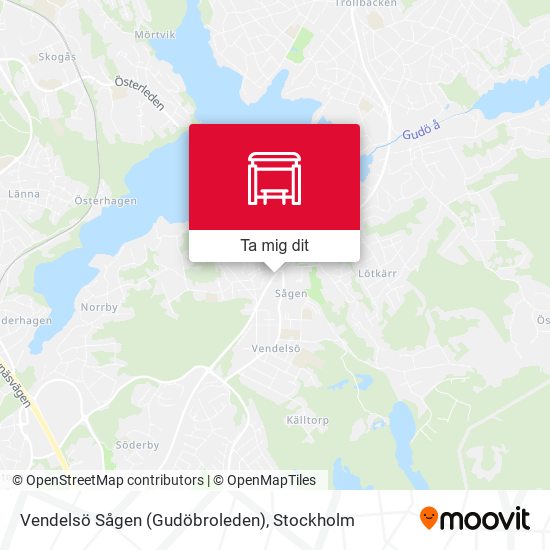 Vendelsö Sågen (Gudöbroleden) karta