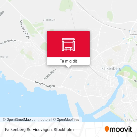 Falkenberg Servicevägen karta
