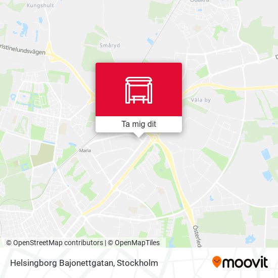 Helsingborg Bajonettgatan karta