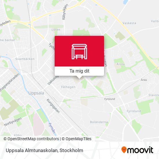 Uppsala Almtunaskolan karta