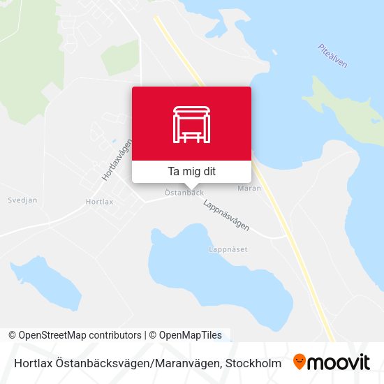 Hortlax Östanbäcksvägen / Maranvägen karta