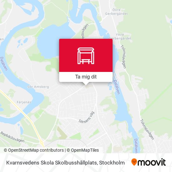 Kvarnsvedens Skola Skolbusshållplats karta