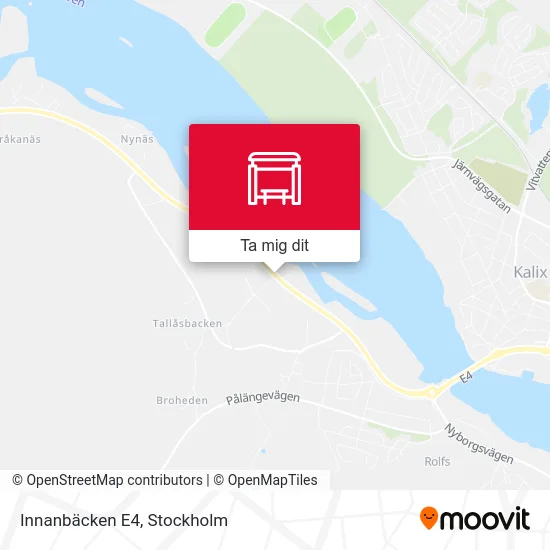 Innanbäcken E4 karta