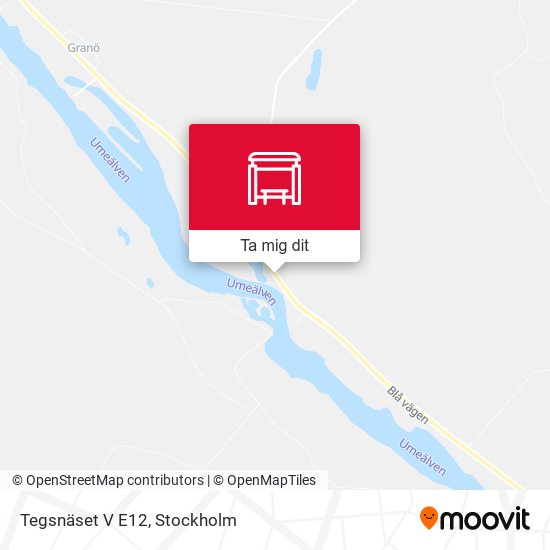Tegsnäset V E12 karta