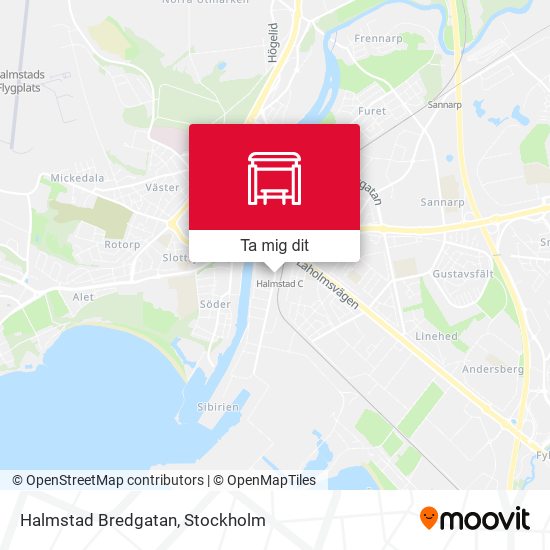 Halmstad Bredgatan karta