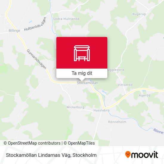 Stockamöllan Lindarnas Väg karta