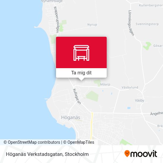 Höganäs Verkstadsgatan karta