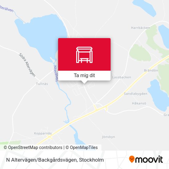 N Altervägen/Backgårdsvägen karta