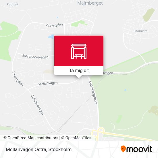 Mellanvägen Östra karta